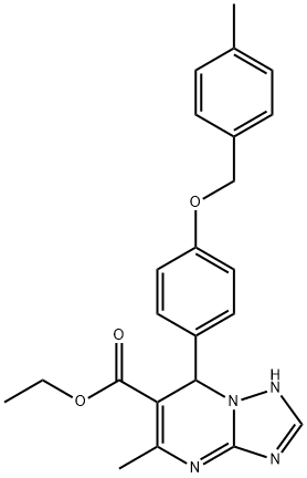 ethyl 5-methyl-7-{4-[(4-methylbenzyl)oxy]phenyl}-4,7-dihydro[1,2,4]triazolo[1,5-a]pyrimidine-6-carboxylate,667902-74-1,结构式