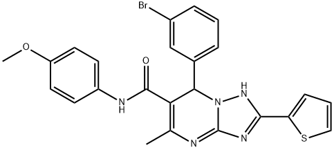 7-(3-bromophenyl)-N-(4-methoxyphenyl)-5-methyl-2-(2-thienyl)-4,7-dihydro[1,2,4]triazolo[1,5-a]pyrimidine-6-carboxamide Structure