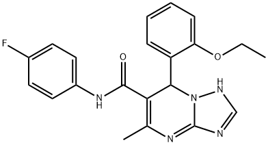 7-(2-ethoxyphenyl)-N-(4-fluorophenyl)-5-methyl-4,7-dihydro[1,2,4]triazolo[1,5-a]pyrimidine-6-carboxamide 化学構造式