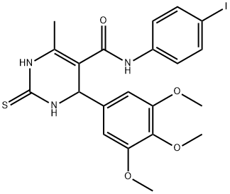 N-(4-iodophenyl)-6-methyl-2-thioxo-4-(3,4,5-trimethoxyphenyl)-1,2,3,4-tetrahydro-5-pyrimidinecarboxamide Struktur