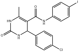 4-(4-chlorophenyl)-N-(4-iodophenyl)-6-methyl-2-oxo-1,2,3,4-tetrahydro-5-pyrimidinecarboxamide Structure