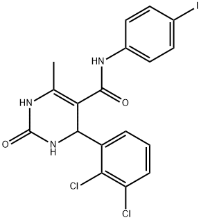 4-(2,3-dichlorophenyl)-N-(4-iodophenyl)-6-methyl-2-oxo-1,2,3,4-tetrahydro-5-pyrimidinecarboxamide Structure