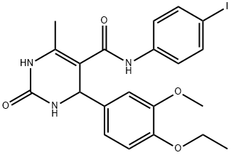 4-(4-ethoxy-3-methoxyphenyl)-N-(4-iodophenyl)-6-methyl-2-oxo-1,2,3,4-tetrahydro-5-pyrimidinecarboxamide 结构式