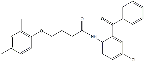 N-(2-benzoyl-4-chlorophenyl)-4-(2,4-dimethylphenoxy)butanamide 结构式