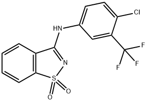 N-[4-chloro-3-(trifluoromethyl)phenyl]-N-(1,1-dioxido-1,2-benzisothiazol-3-yl)amine Structure