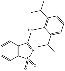 N-(2,6-diisopropylphenyl)-N-(1,1-dioxido-1,2-benzisothiazol-3-yl)amine 化学構造式