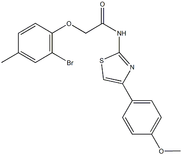 2-(2-bromo-4-methylphenoxy)-N-[4-(4-methoxyphenyl)-1,3-thiazol-2-yl]acetamide Structure