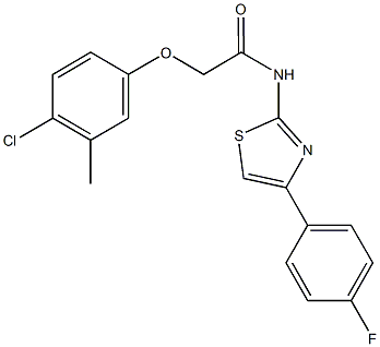 2-(4-chloro-3-methylphenoxy)-N-[4-(4-fluorophenyl)-1,3-thiazol-2-yl]acetamide Structure