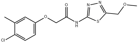 2-(4-chloro-3-methylphenoxy)-N-[5-(methoxymethyl)-1,3,4-thiadiazol-2-yl]acetamide,667903-37-9,结构式