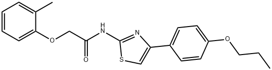 2-(2-methylphenoxy)-N-[4-(4-propoxyphenyl)-1,3-thiazol-2-yl]acetamide,667903-49-3,结构式