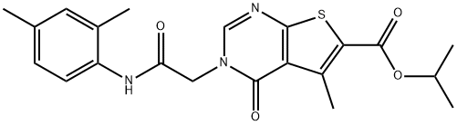 isopropyl 3-[2-(2,4-dimethylanilino)-2-oxoethyl]-5-methyl-4-oxo-3,4-dihydrothieno[2,3-d]pyrimidine-6-carboxylate Structure