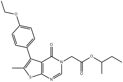 sec-butyl (5-(4-ethoxyphenyl)-6-methyl-4-oxothieno[2,3-d]pyrimidin-3(4H)-yl)acetate Structure