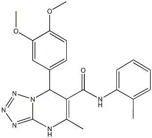 7-(3,4-dimethoxyphenyl)-5-methyl-N-(2-methylphenyl)-4,7-dihydrotetraazolo[1,5-a]pyrimidine-6-carboxamide,667903-77-7,结构式