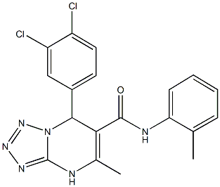 7-(3,4-dichlorophenyl)-5-methyl-N-(2-methylphenyl)-4,7-dihydrotetraazolo[1,5-a]pyrimidine-6-carboxamide 化学構造式