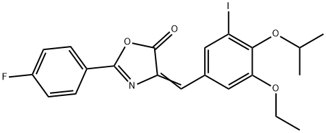 4-(3-ethoxy-5-iodo-4-isopropoxybenzylidene)-2-(4-fluorophenyl)-1,3-oxazol-5(4H)-one Structure