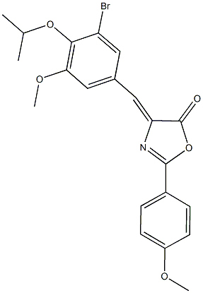 4-(3-bromo-4-isopropoxy-5-methoxybenzylidene)-2-(4-methoxyphenyl)-1,3-oxazol-5(4H)-one Struktur