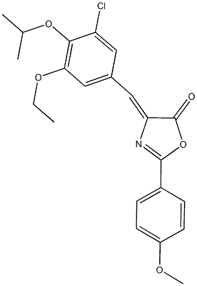 4-(3-chloro-5-ethoxy-4-isopropoxybenzylidene)-2-(4-methoxyphenyl)-1,3-oxazol-5(4H)-one 化学構造式