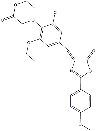 ethyl {2-chloro-6-ethoxy-4-[(2-(4-methoxyphenyl)-5-oxo-1,3-oxazol-4(5H)-ylidene)methyl]phenoxy}acetate Structure