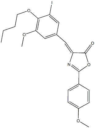 4-(4-butoxy-3-iodo-5-methoxybenzylidene)-2-(4-methoxyphenyl)-1,3-oxazol-5(4H)-one,667904-66-7,结构式