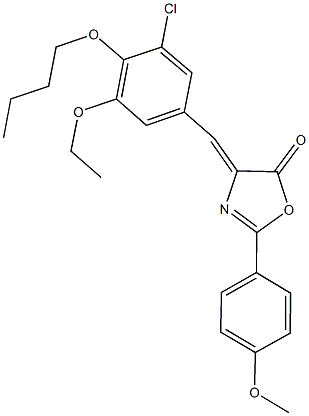 4-(4-butoxy-3-chloro-5-ethoxybenzylidene)-2-(4-methoxyphenyl)-1,3-oxazol-5(4H)-one Structure