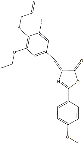 4-[4-(allyloxy)-3-ethoxy-5-iodobenzylidene]-2-(4-methoxyphenyl)-1,3-oxazol-5(4H)-one,667904-76-9,结构式
