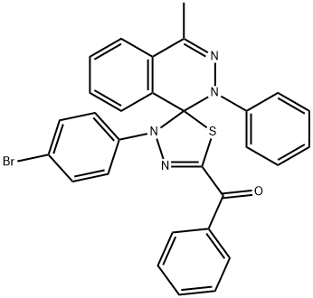 [4'-(4-bromophenyl)-4-methyl-2-phenyl-1,2,4',5'-tetrahydrospiro(phthalazine-1,5'-[1,3,4]-thiadiazole)-2'-yl](phenyl)methanone Structure