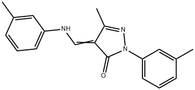 5-methyl-2-(3-methylphenyl)-4-(3-toluidinomethylene)-2,4-dihydro-3H-pyrazol-3-one,667907-09-7,结构式