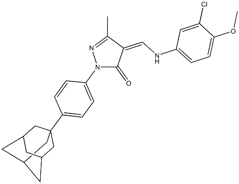 2-[4-(1-adamantyl)phenyl]-4-[(3-chloro-4-methoxyanilino)methylene]-5-methyl-2,4-dihydro-3H-pyrazol-3-one Structure