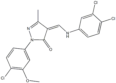 667907-12-2 2-(4-chloro-3-methoxyphenyl)-4-[(3,4-dichloroanilino)methylene]-5-methyl-2,4-dihydro-3H-pyrazol-3-one