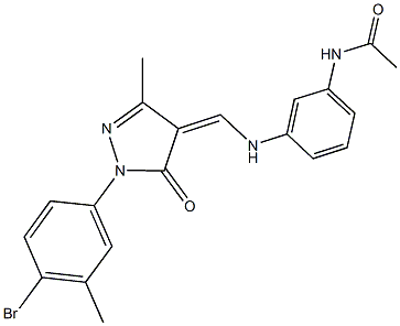 N-[3-({[1-(4-bromo-3-methylphenyl)-3-methyl-5-oxo-1,5-dihydro-4H-pyrazol-4-ylidene]methyl}amino)phenyl]acetamide Structure