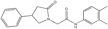 N-(3,4-dimethylphenyl)-2-(2-oxo-4-phenyl-1-pyrrolidinyl)acetamide Structure