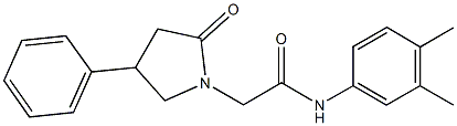 N-(3,4-dimethylphenyl)-2-(2-oxo-4-phenyl-1-pyrrolidinyl)acetamide Struktur