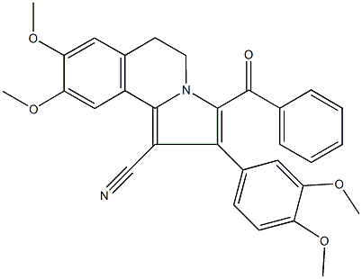 3-benzoyl-2-(3,4-dimethoxyphenyl)-8,9-dimethoxy-5,6-dihydropyrrolo[2,1-a]isoquinoline-1-carbonitrile Structure