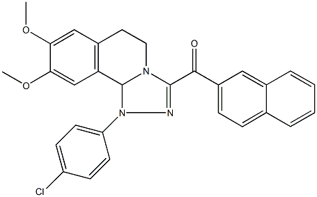 [1-(4-chlorophenyl)-8,9-dimethoxy-1,5,6,10b-tetrahydro[1,2,4]triazolo[3,4-a]isoquinolin-3-yl](2-naphthyl)methanone,667907-74-6,结构式