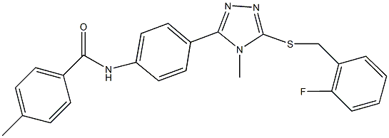 N-(4-{5-[(2-fluorobenzyl)sulfanyl]-4-methyl-4H-1,2,4-triazol-3-yl}phenyl)-4-methylbenzamide,667908-34-1,结构式
