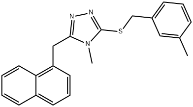 3-methylbenzyl 4-methyl-5-(1-naphthylmethyl)-4H-1,2,4-triazol-3-yl sulfide 化学構造式