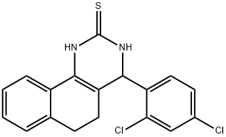 4-(2,4-dichlorophenyl)-3,4,5,6-tetrahydrobenzo[h]quinazoline-2(1H)-thione 化学構造式