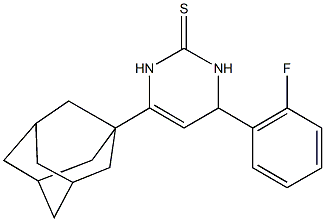 6-(1-adamantyl)-4-(2-fluorophenyl)-3,4-dihydro-2(1H)-pyrimidinethione 化学構造式