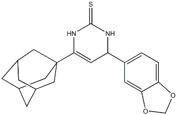 6-(1-adamantyl)-4-(1,3-benzodioxol-5-yl)-3,4-dihydro-2(1H)-pyrimidinethione 化学構造式