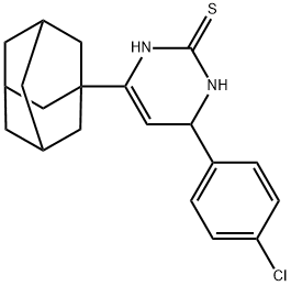 6-(1-adamantyl)-4-(4-chlorophenyl)-3,4-dihydro-2(1H)-pyrimidinethione 结构式