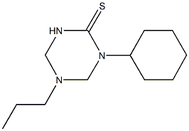 1-cyclohexyl-5-propyl-1,3,5-triazinane-2-thione 结构式