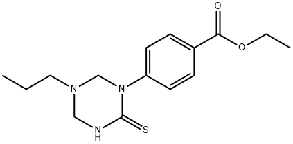 ethyl 4-(5-propyl-2-thioxo-1,3,5-triazinan-1-yl)benzoate 化学構造式