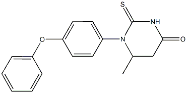 6-methyl-1-(4-phenoxyphenyl)-2-thioxotetrahydro-4(1H)-pyrimidinone Struktur