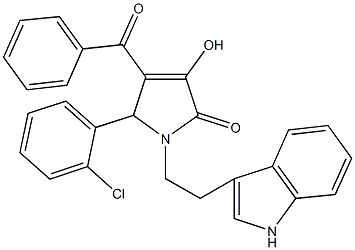 4-benzoyl-5-(2-chlorophenyl)-3-hydroxy-1-[2-(1H-indol-3-yl)ethyl]-1,5-dihydro-2H-pyrrol-2-one Structure