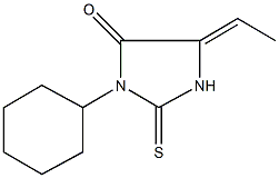 3-cyclohexyl-5-ethylidene-2-thioxo-4-imidazolidinone Struktur