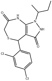 1-sec-butyl-4-(2,4-dichlorophenyl)-3-hydroxy-4,8-dihydro-1H-pyrazolo[3,4-e][1,4]thiazepin-7(6H)-one Structure