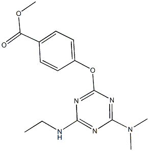 methyl 4-{[4-(dimethylamino)-6-(ethylamino)-1,3,5-triazin-2-yl]oxy}benzoate Struktur