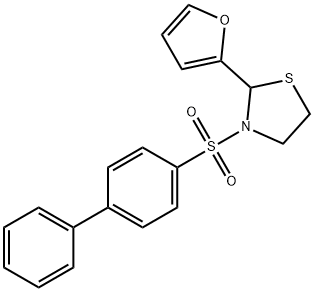 3-([1,1'-biphenyl]-4-ylsulfonyl)-2-(2-furyl)-1,3-thiazolidine,667910-31-8,结构式