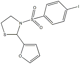 2-(2-furyl)-3-[(4-iodophenyl)sulfonyl]-1,3-thiazolidine 化学構造式