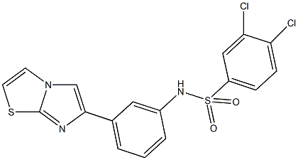3,4-dichloro-N-(3-imidazo[2,1-b][1,3]thiazol-6-ylphenyl)benzenesulfonamide Struktur